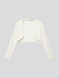 Weise Bolero Mit Floralem Detail - Ecru