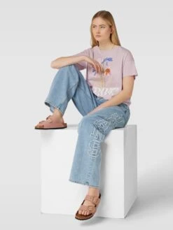 Birkenstock Sandalen Mit Dornschließen In Metallic Modell 'Arizona' - Altrosa