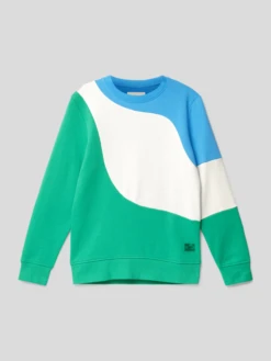 Tom Tailor Sweatshirt In Colour-Blocking-Design - Grün