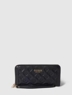 Guess Portemonnaie Mit Label-Details Modell 'ABEY' - Schwarz