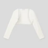 Weise Bolero Mit Floralem Detail - Ecru