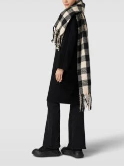 K-RO Schal Mit Vichy-Karos - Schwarz