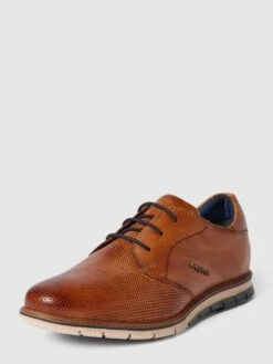 Bugatti Derby-Schuhe Mit Label-Applikation Modell 'Simone' - Cognac