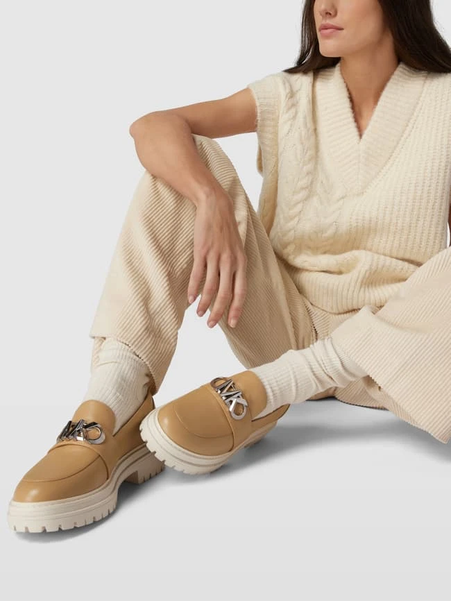 MICHAEL Michael Kors Penny-Loafer Mit Label-Applikation Modell 'PARKER LUG LOAFER' - Camel 3 MICHAEL Michael Kors Penny-Loafer Mit Label-Applikation Modell 'PARKER LUG LOAFER' - Camel