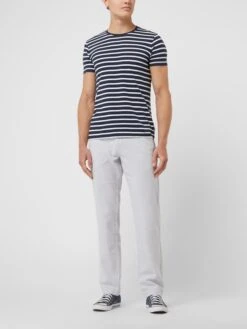 MCNEAL Regular Fit Hose Aus Leinenmischung - Hellgrau