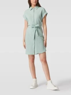 Tom Tailor Denim Hemdblusenkleid Mit Strukturmuster - Mint