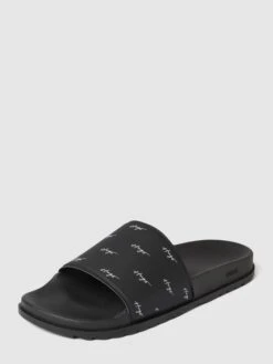 HUGO Slides Mit Label-Details Modell 'Match' - Schwarz