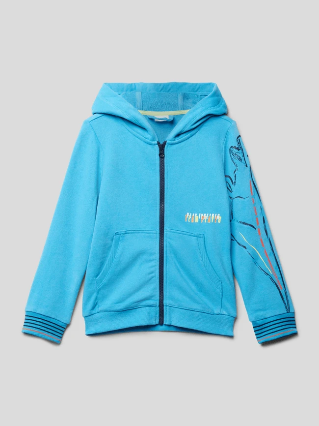 S.Oliver RED LABEL Sweatjacke Mit Motiv-Print - Türkis 3 S.Oliver RED LABEL Sweatjacke Mit Motiv-Print - Türkis