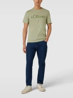 S.Oliver RED LABEL T-Shirt Mit Label-Print Modell 'Logo' - Schilf