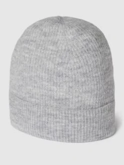 Christian Berg Woman Beanie Mit Strukturmuster In Ripp-Optik - Hellgrau Meliert