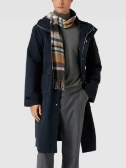 Christian Berg Men Schal Mit Glencheck-Muster - Camel