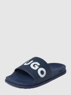 HUGO Slides Mit Label-Details Modell 'MATCH' - Dunkelblau