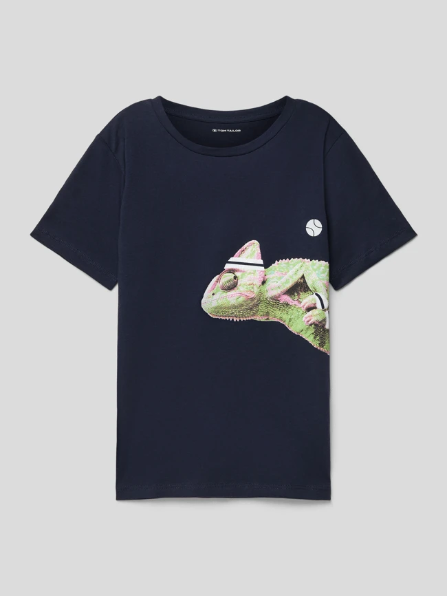 Tom Tailor T-Shirt Mit Motiv-Print - Marineblau 3 Tom Tailor T-Shirt Mit Motiv-Print - Marineblau