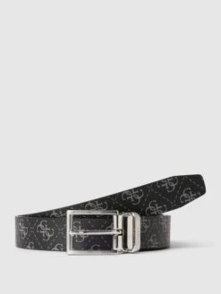 Guess Gürtel Mit Allover-Muster Modell 'ADJUSTABLE BELT' - Schwarz