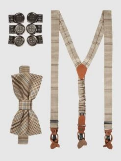 Prince Bowtie Hosenträger Und Fliege Im Set - Beige