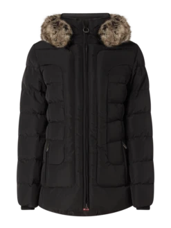 Wellensteyn Steppjacke Mit Kunstpelzkragen Modell 'ASTORIA' - Schwarz