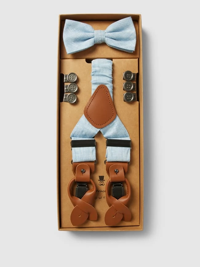 Prince Bowtie Fliege Mit Hosenträgern Im Set - Bleu 3 Prince Bowtie Fliege Mit Hosenträgern Im Set - Bleu