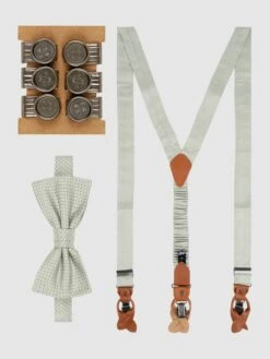 Prince Bowtie Fliege Mit Hosenträgern Im Set - Lindgrün