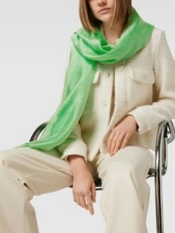 Comma Schal In Glanz-Optik Mit Seide-Anteil - Grün