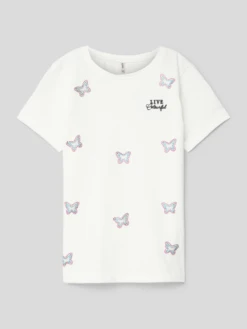 Only T-Shirt Mit Motiv-Print Modell 'KITA' - Offwhite