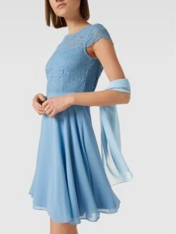 Christian Berg Cocktail Tuch Mit Semitransparenter Optik - Bleu