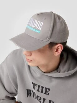 Pegador Cap Mit Label-Stitching Im Distressed-Look - Hellgrau