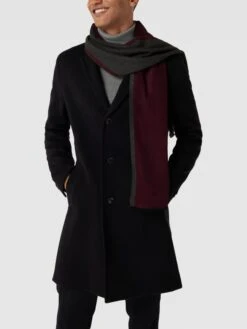 Christian Berg Men Schal Mit Kontraststreifen - Bordeaux Rot