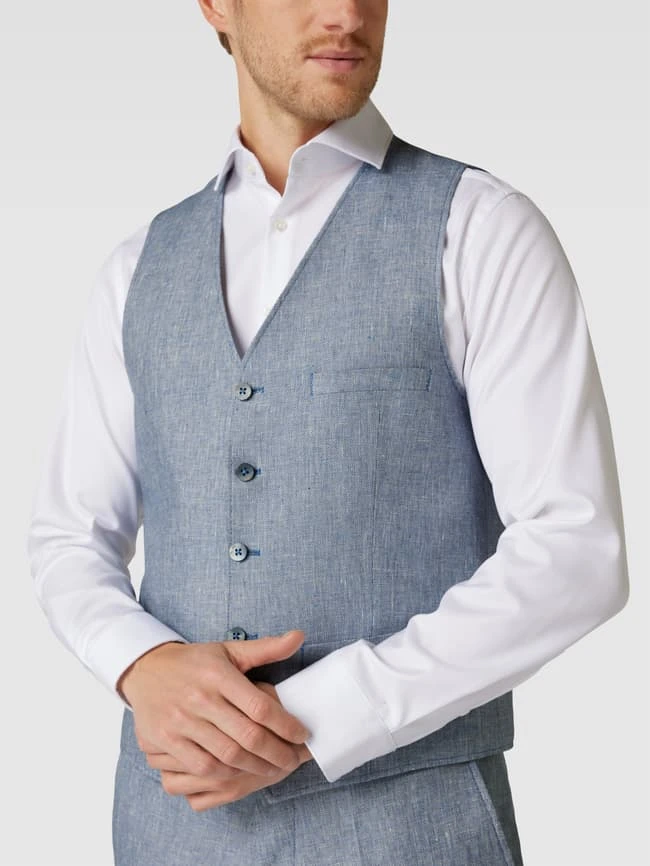 Roy Robson Anzugweste Mit Knopfleiste - Blau 5 Roy Robson Anzugweste Mit Knopfleiste - Blau – Bild 3