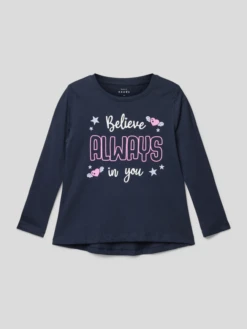 Name It Longsleeve Mit Motiv-Print Modell 'VIOLET' - Marineblau