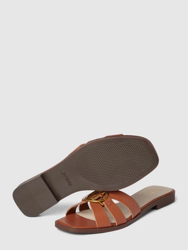 Guess Pantoletten Aus Leder Mit Label-Detail Modell 'SYMO' - Cognac 6 Guess Pantoletten Aus Leder Mit Label-Detail Modell 'SYMO' - Cognac – Bild 4