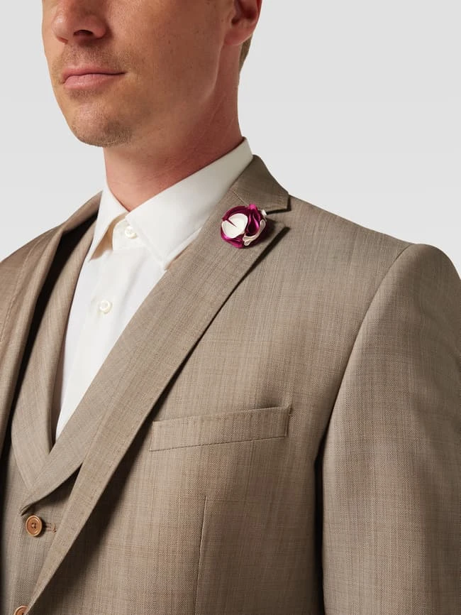 CG - Club Of Gents Slim Fit 2-Knopf-Sakko Mit Zier-Detail - Beige 5 CG - Club Of Gents Slim Fit 2-Knopf-Sakko Mit Zier-Detail - Beige – Bild 3