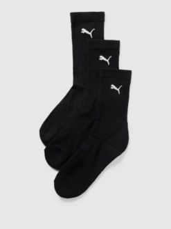 Puma Socken Mit Label-Print Im 3er-Pack Modell 'JUNIOR CREW SOCK 3P' - Schwarz