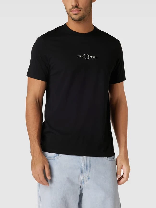 Fred Perry T-Shirt Mit Logo-Stitching - Schwarz 6 Fred Perry T-Shirt Mit Logo-Stitching - Schwarz – Bild 4