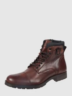 Jack & Jones Boots Aus Leder Modell 'Walbany' - Dunkelblau