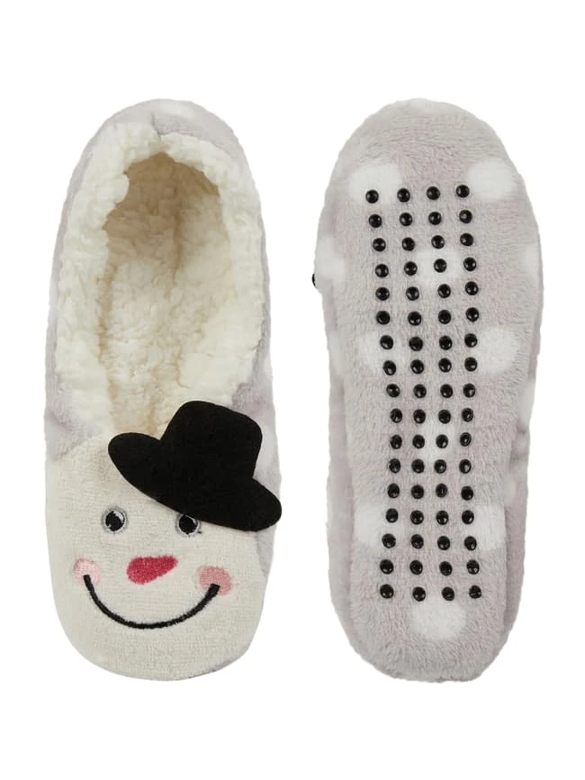 CAPELLI NEW YORK Hausschuhe Mit Teddyfutter - Hellgrau 6 CAPELLI NEW YORK Hausschuhe Mit Teddyfutter - Hellgrau – Bild 4