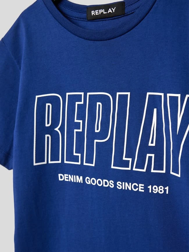 Replay T-Shirt Mit Label-Print - Marineblau 4 Replay T-Shirt Mit Label-Print - Marineblau – Bild 2