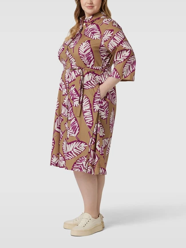 Marina Rinaldi Blusenkleid Mit Floralem Allover-Muster Modell 'DANESE' - Sand 3 Marina Rinaldi Blusenkleid Mit Floralem Allover-Muster Modell 'DANESE' - Sand