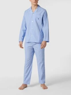 Polo Ralph Lauren Underwear Pyjama Aus Baumwolle Mit Webmuster - Hellblau