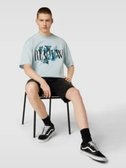 REVIEW T-Shirt Mit Motiv-Print - Hellblau