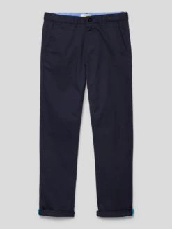 Scotch & Soda Regular Slim Fit Stoffhose Mit Paspeltaschen Am Gesäß - Marineblau