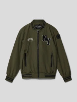 CARS JEANS College-Jacke Mit Label-Detail Modell 'basecar' - Olivgrün