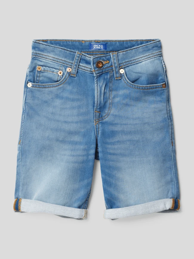 Jack & Jones Jeansshorts Mit Kontrastnähten Modell 'RICK' - Hellblau 3 Jack & Jones Jeansshorts Mit Kontrastnähten Modell 'RICK' - Hellblau