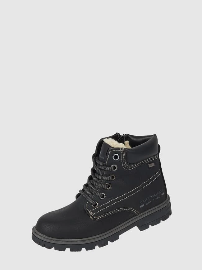 Tom Tailor Boots In Leder-Optik Mit Teddyfutter - Schwarz 3 Tom Tailor Boots In Leder-Optik Mit Teddyfutter - Schwarz