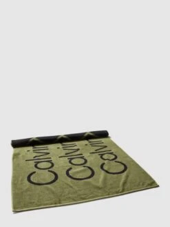 Calvin Klein Underwear Handtuch Mit Label-Schriftzug - Olivgrün