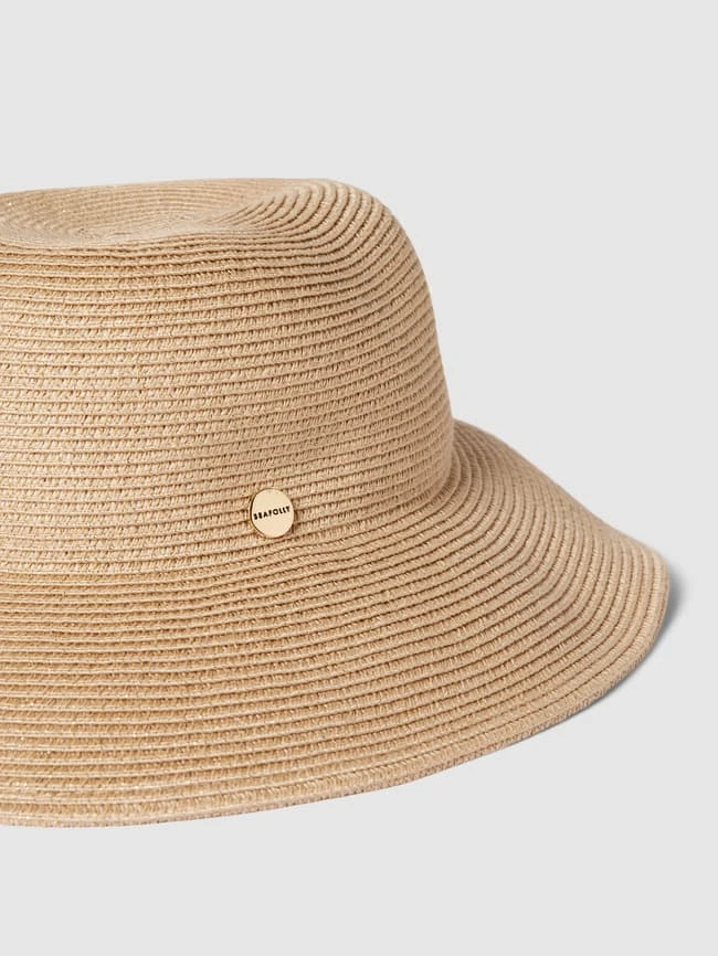 Seafolly Strohhut Mit Label-Detail Modell 'Newport Fedora' - Beige 4 Seafolly Strohhut Mit Label-Detail Modell 'Newport Fedora' - Beige – Bild 2