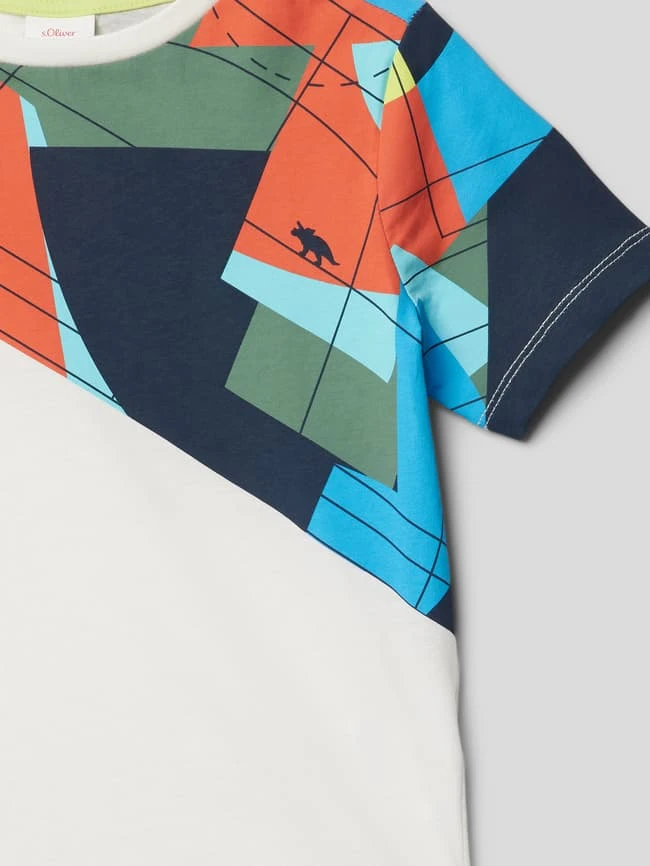 S.Oliver RED LABEL T-Shirt Mit Geometrischem Muster - Weiß 4 S.Oliver RED LABEL T-Shirt Mit Geometrischem Muster - Weiß – Bild 2