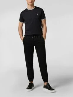 Fred Perry T-Shirt Mit Logo-Stickerei - Schwarz