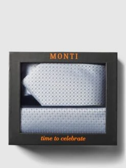 Monti Krawatte Mit Einstecktuch Im Set - Bleu
