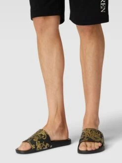 Versace Jeans Couture Slides Mit Label-Detail Modell 'FONDO' - Schwarz