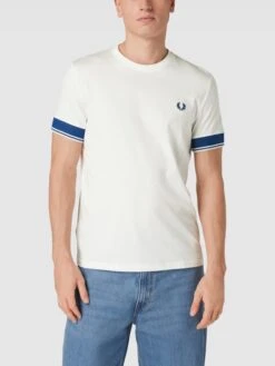 Fred Perry T-Shirt Mit Logo-Stitching Modell 'Contrast Cuff' - Weiß -Guesi Bekleidung Geschaft 8p256g9l6h942ea170skmcid6995cipl9h744iaj60r56iqg8h3jek9h65b50iq59tb4uhqh6l9k2c218go34dpmc4o6ao9kc8r68e1k70qm2o9lckq66c3174s38chj6gqjap0